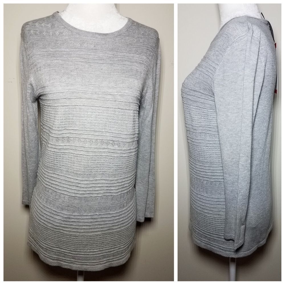 NWT|Buffalo by David Bitton Grey 3/4 Sleeve Top, MEDIUM